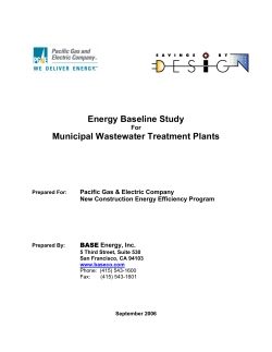 Content of WWT Baseline Study - Pacific Gas and Electric Company