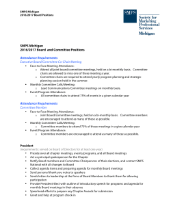 SMPS Michigan 2016/2017 Board and Committee Positions