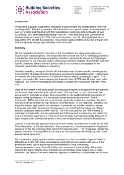 Introduction The Building Societies Association represents mutual