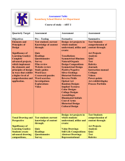 Assessment Table Keansburg School District Art Department