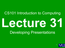 CS101: Intro to Computing