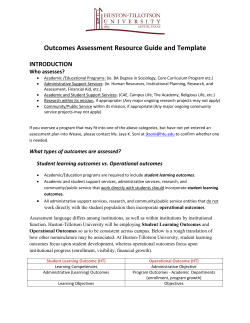 Outcomes Assessment Resource Guide and Template