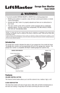 114A4230 Garage Door Monitor Model 829LM