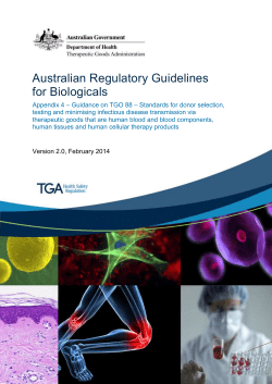 Australian Regulatory Guidelines for Biologicals, Appendix 4