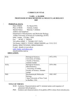 Curriculum Vitae - Jordan University of Science and Technology