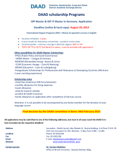DAAD Master in Jordan Application Deadline