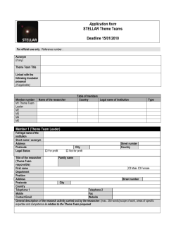 Application form STELLAR Theme Teams - Itd