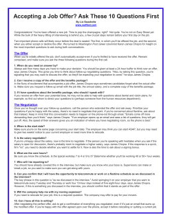 Accepting a Job Offer? Ask These 10 Questions First