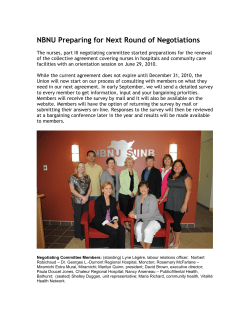 NBNU Preparing for Next Round of Negotiations