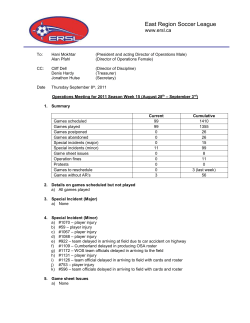 Proposal for ER Cup Policy