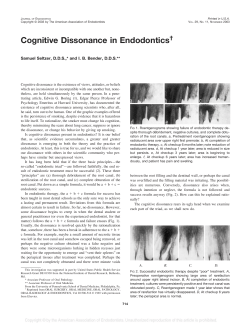 Cognitive Dissonance in Endodontics