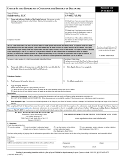 Proof of Interest Form - JND Corporate Restructuring