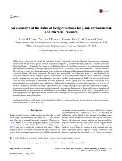 An evaluation of the status of living collections for plant