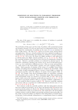EXISTENCE OF SOLUTIONS TO PARABOLIC - cvgmt