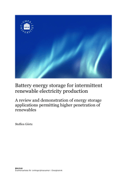 Battery energy storage for intermittent renewable