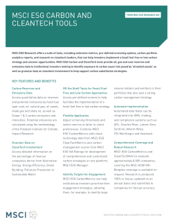 MSCI ESG CARBON AND CLEANTECH TOOLS