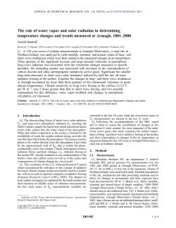 The role of water vapor and solar radiation in determining
