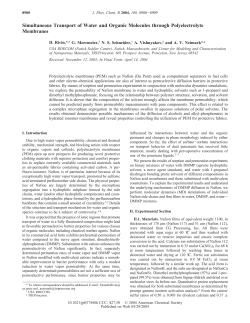 Simultaneous Transport of Water and Organic Molecules through