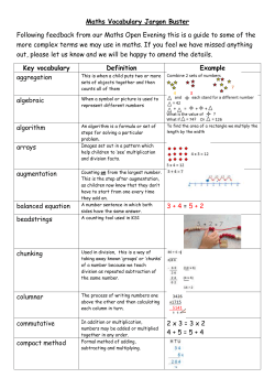 Maths Jargon Buster - Etchells Primary School