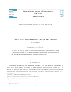 CONDITIONAL EXPECTATION IN THE KˆOPKA`S D