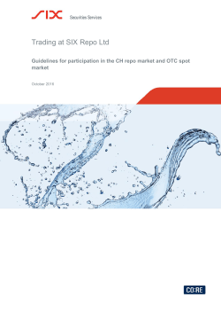 Trading at SIX Repo Ltd - Guidelines for participation in the CH repo