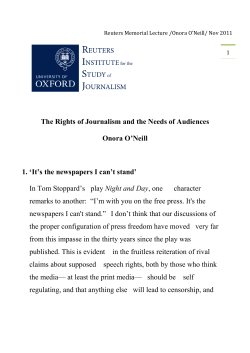 The Rights of Journalism and Needs of Audiences