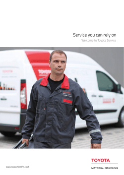 Service you can rely on - Toyota Material Handling UK