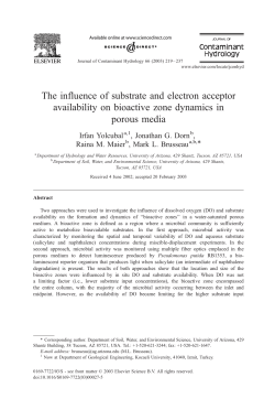 The influence of substrate and electron acceptor availability on