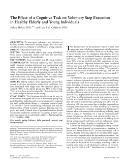 Melzer I, Oddsson LIE. &ldquo;The Effect of a Cognitive Task on Voluntary