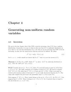 Chapter 4 Generating non-uniform random variables