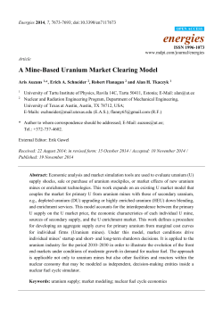 A Mine-Based Uranium Market Clearing Model