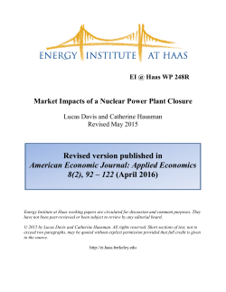 Market Impacts of a Nuclear Power Plant Closure