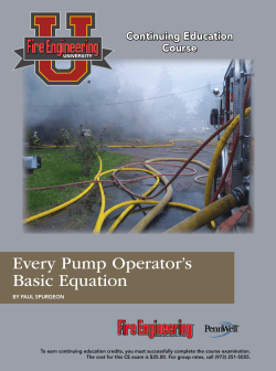 Every Pump Operator`s Basic Equation