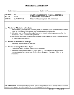 Quantitative Economics - Millersville University