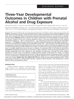 Three-Year Developmental Outcomes in Children with Prenatal