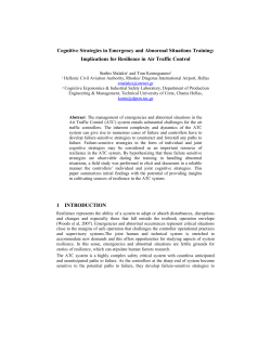 Cognitive Strategies in Emergency and Abnormal Situations Training