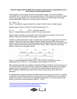Reactive Oxygen Species (ROS) Their Creation