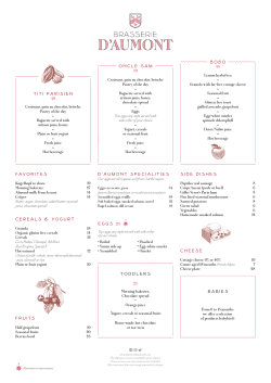 TITI PARISIEN oncle sam bobo d`aumont specialities Side dishes