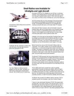 Small Radios now Available for Ultralights and Light Aircraft