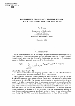 EQUIVALENCE CLASSES OF PRIMITIVE BINARY QUADRATIC