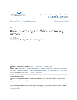 Radio Dispatch Cognitive Abilities and Working Memory