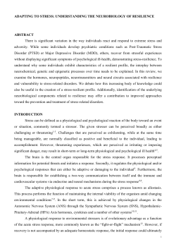 The notion of a stress resilient profile will be of use to those who