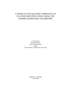 a finite state machine approach to cluster identification - UTK-EECS