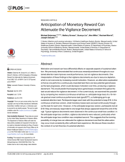 Anticipation of Monetary Reward Can Attenuate