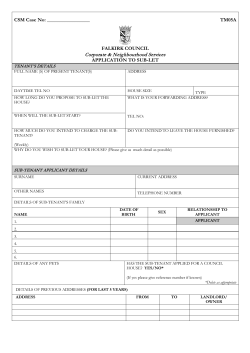 Application to Sub-Let Form