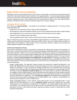 Rapid Guide to Survey Sampling
