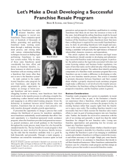 Let`s Make a Deal: Developing a Successful Franchise Resale