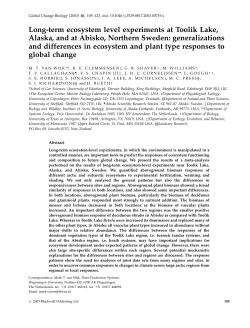 Long-term ecosystem level experiments at Toolik Lake, Alaska, and