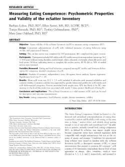 Measuring Eating Competence: Psychometric Properties and