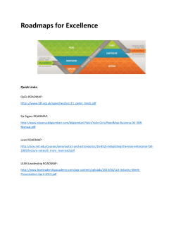 Roadmaps for Excellence